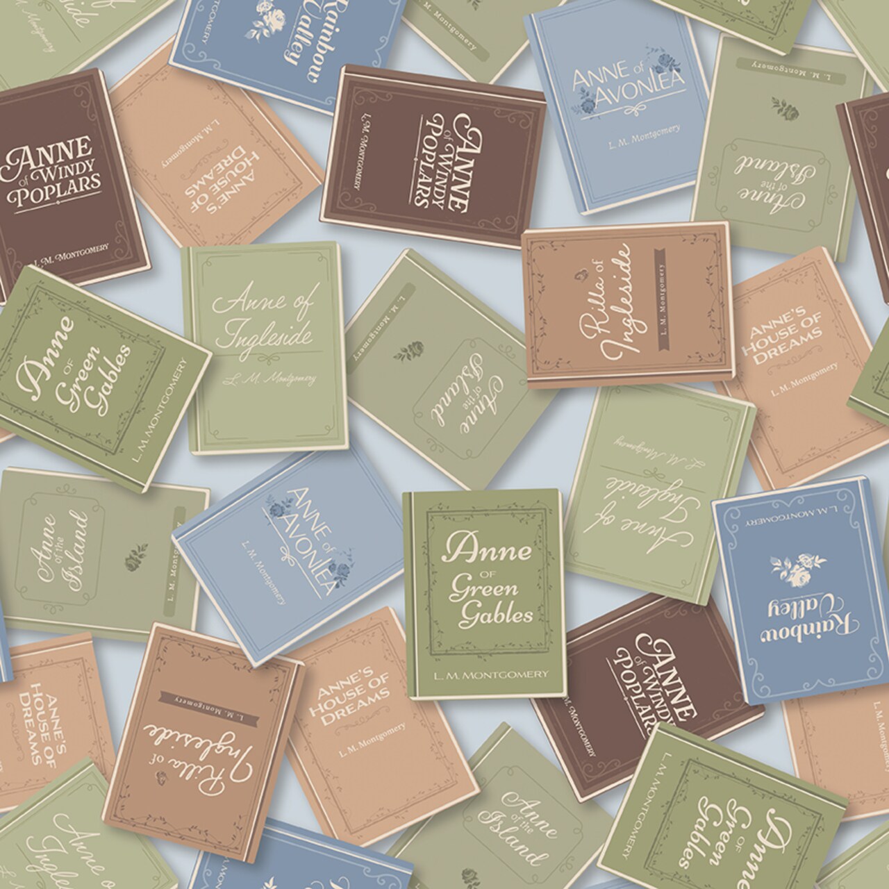 Books in Sky (c16122-sky) | Anne of Green Gables | Riley Blake Designs | Riley Blake